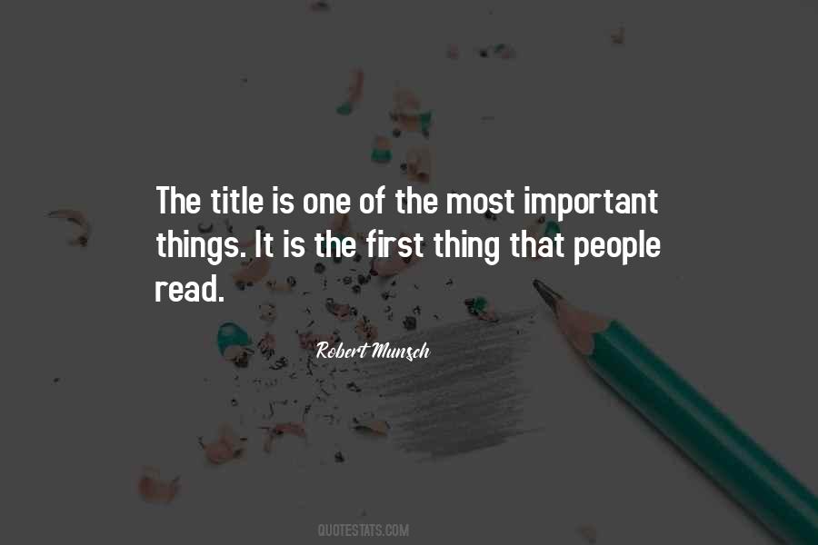 Important Things First Quotes #1498939