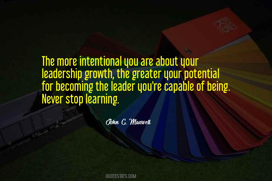 Intentional Leadership Quotes #1099010