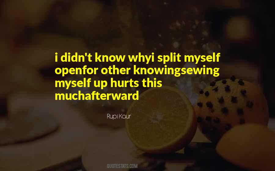 It Hurts Knowing Quotes #1143268