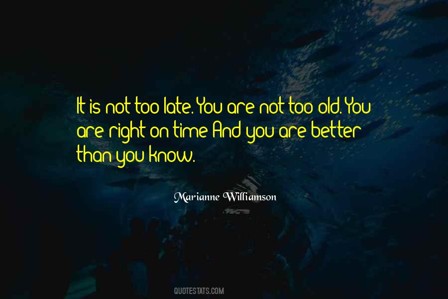 It Is Not Too Late Quotes #7214