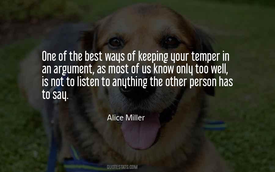Keeping Your Temper Quotes #410689