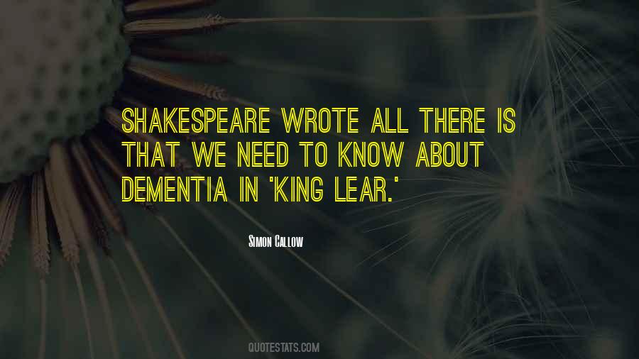 King Lear Dementia Quotes #357962