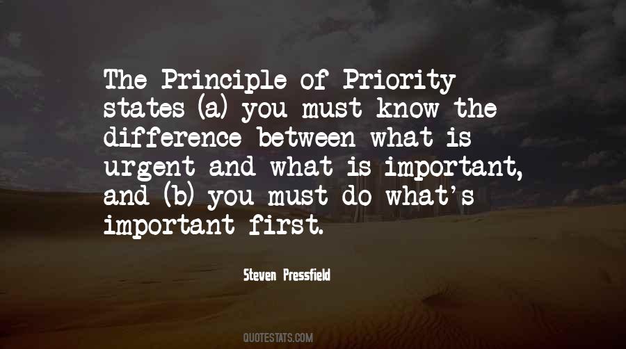 Know Your Priorities Quotes #42533