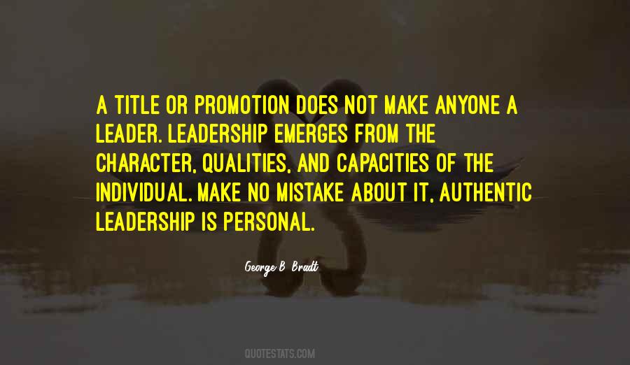 Leadership Qualities Quotes #1320587