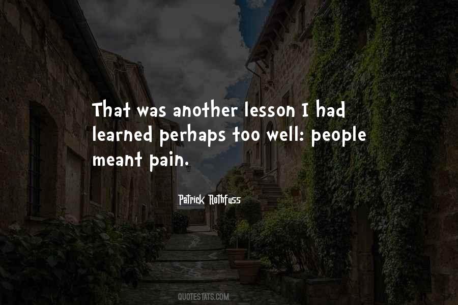 Learned Lesson Quotes #43400