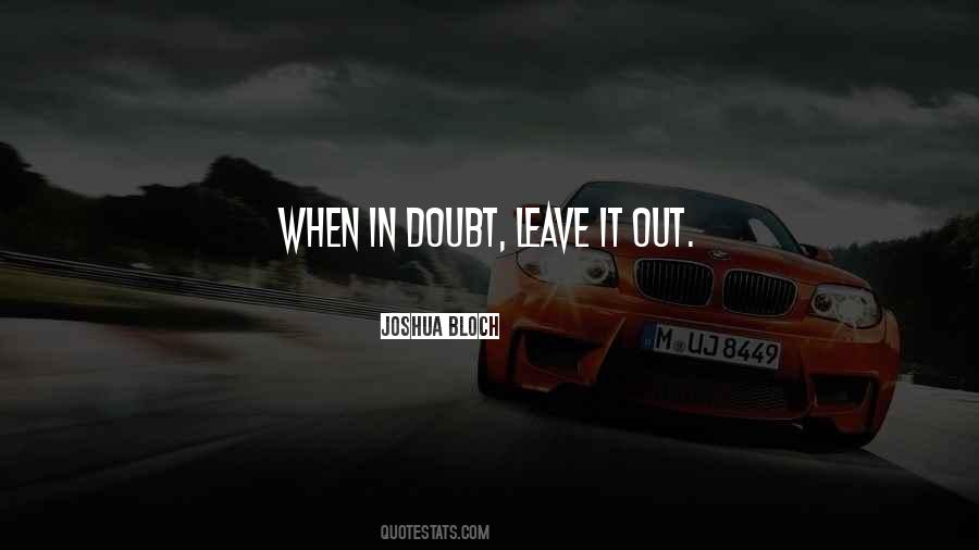 Leave No Doubt Quotes #1318827