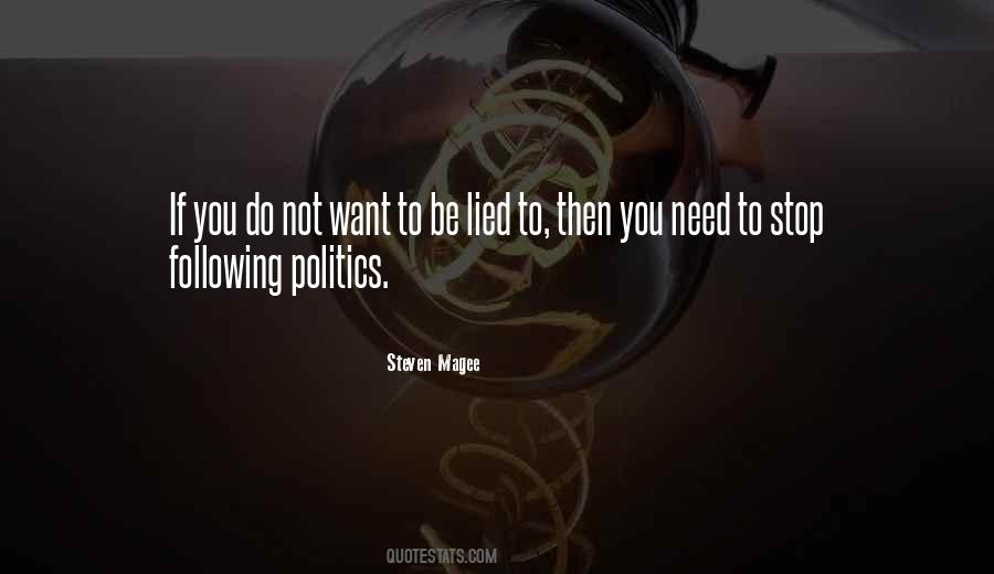 Lie And Politics Quotes #1216817
