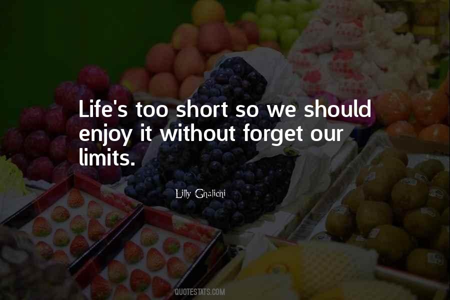 Life Can Be So Short Quotes #35604