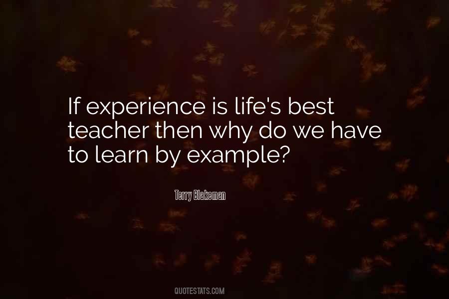 Life Experience Is The Best Teacher Quotes #1079368