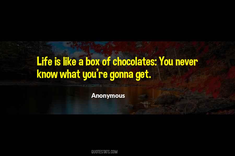 Life Is Not Like A Box Of Chocolates Quotes #1150649