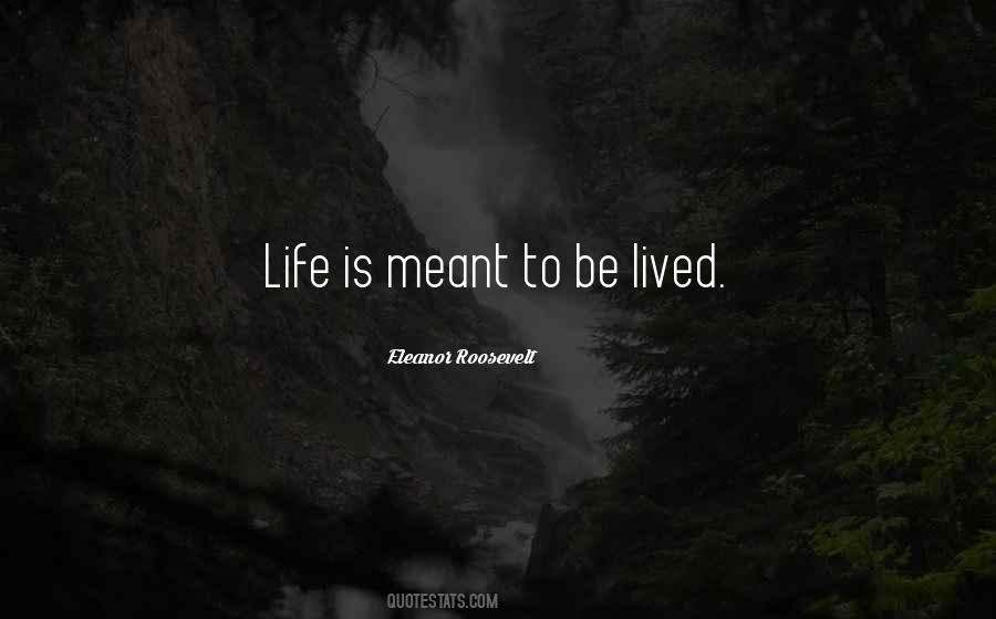 Life's Meant To Be Lived Quotes #1214700