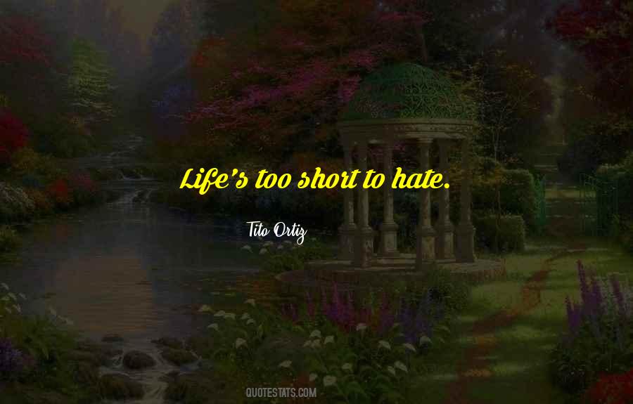 Life's Too Short To Hate Someone Quotes #1335388