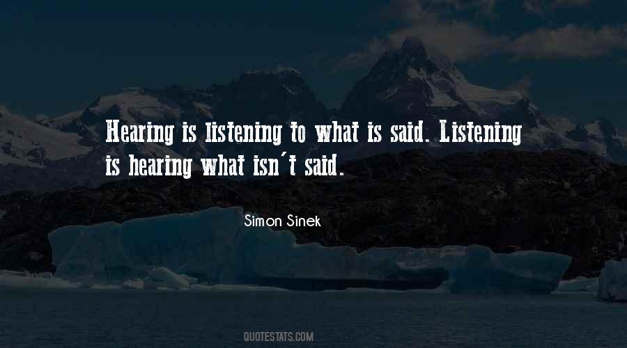 Listening Vs Hearing Quotes #985614