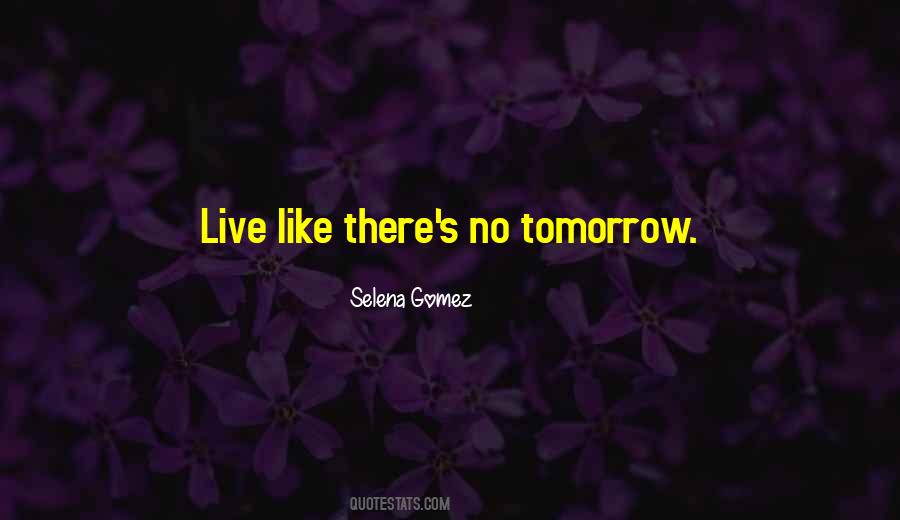 Live Like Theres No Tomorrow Quotes #900199