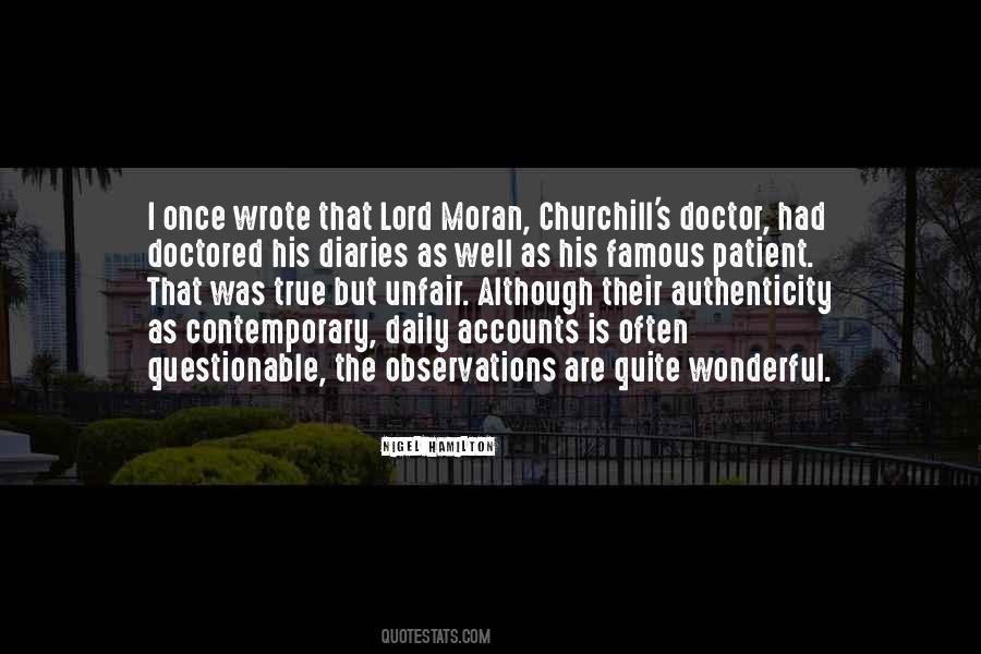 Lord Moran Quotes #1739296