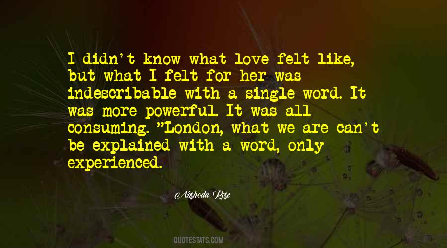 Love Felt Quotes #1494179