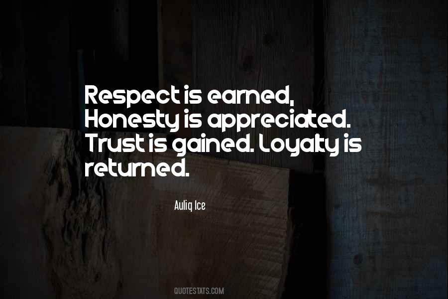 Loyalty Is Earned Quotes #681061
