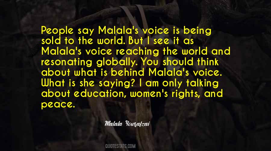 Malala Yousafzai Women's Rights Quotes #1443185