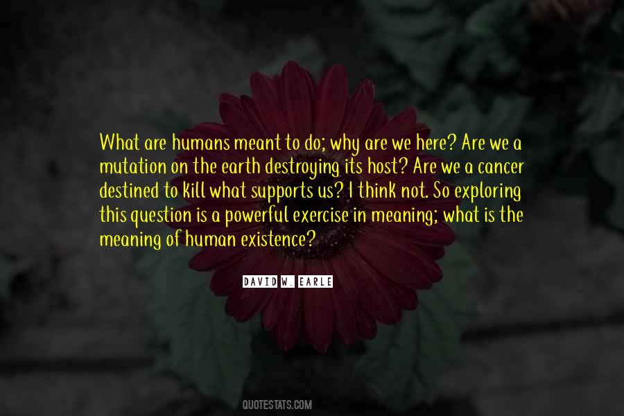 Meaning Of Human Existence Quotes #419697