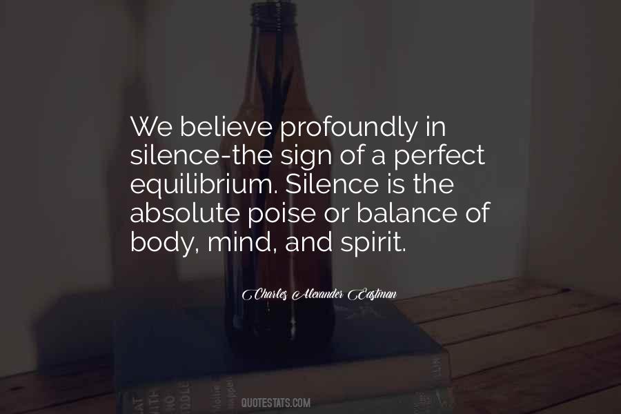 Mind And Body Balance Quotes #1570807