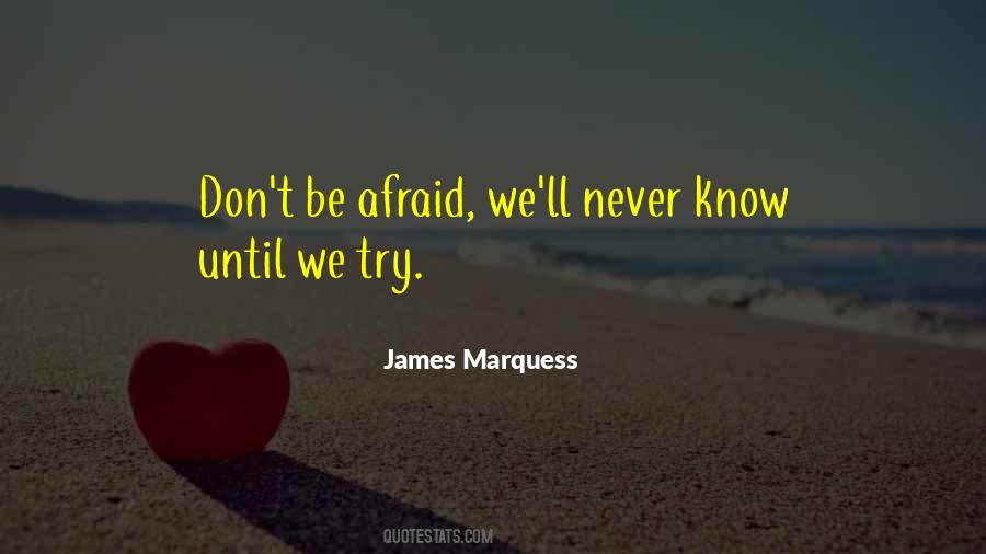 Never Be Afraid To Try Quotes #402657