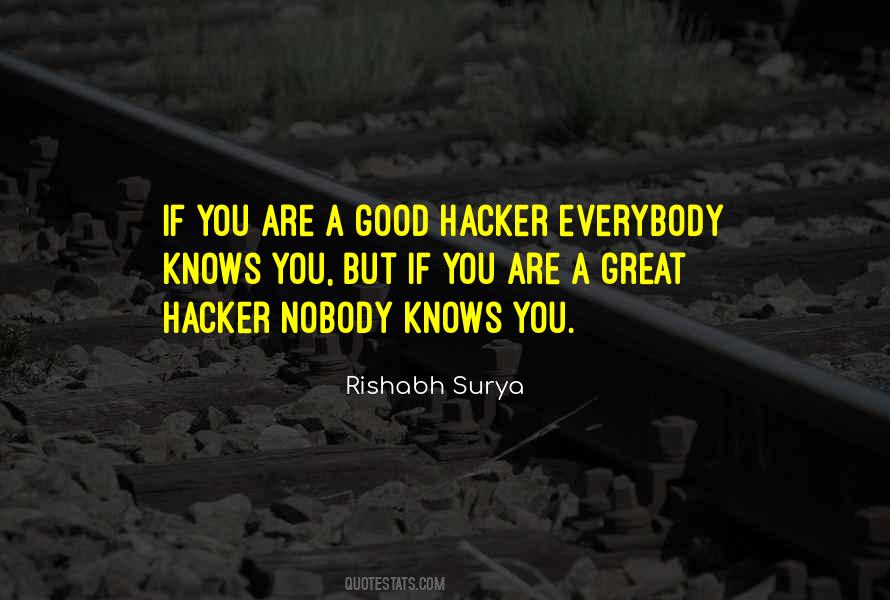 Nobody Knows You Quotes #1790775