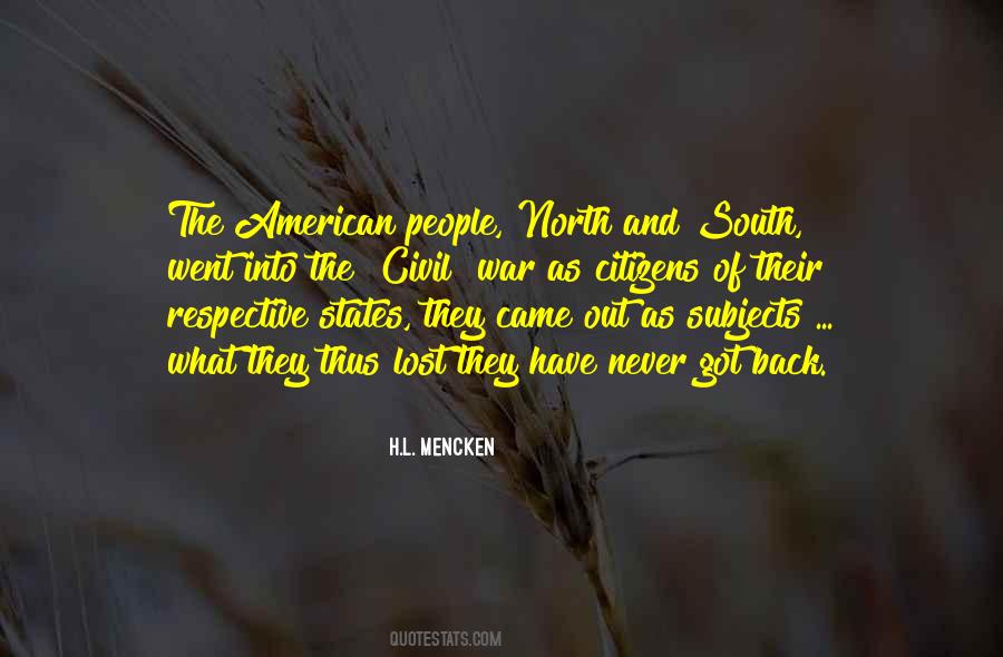 North Versus South Quotes #153994