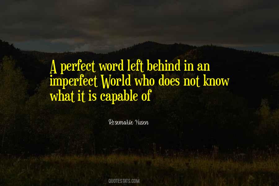 Not A Perfect World Quotes #1781419