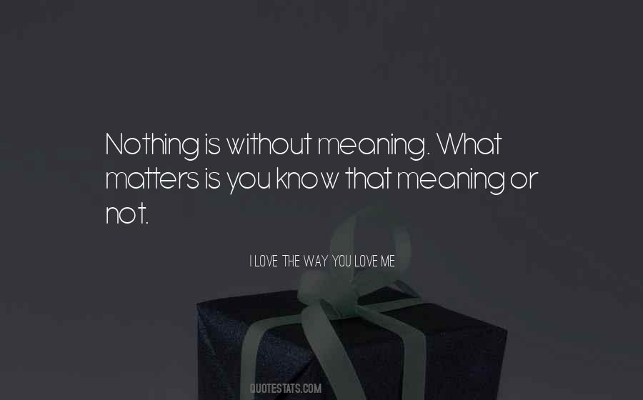 Nothing Matters But Love Quotes #156301