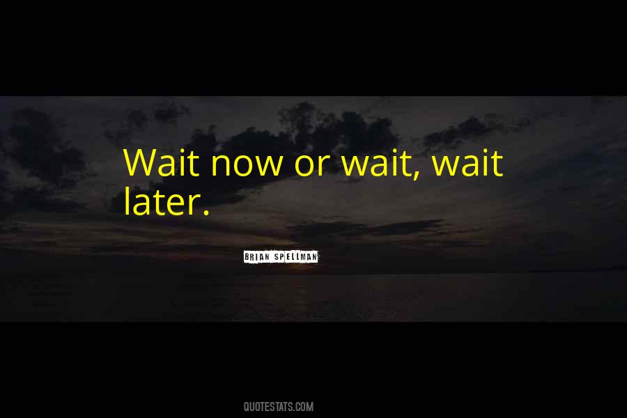 Now Or Later Quotes #275419