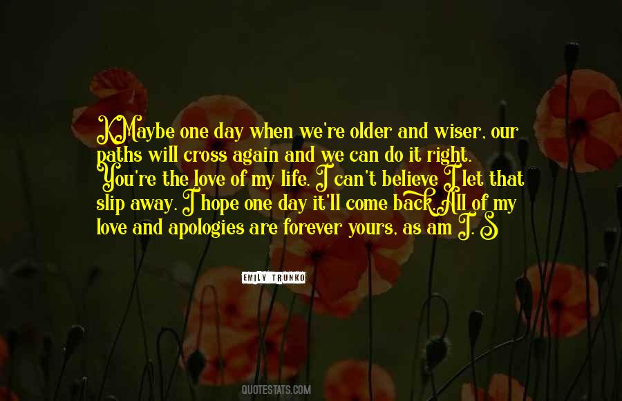 One Day I Will Come Back Quotes #1023577