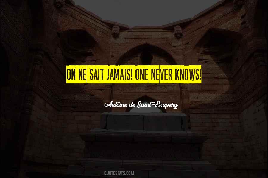 One Never Knows Quotes #799414