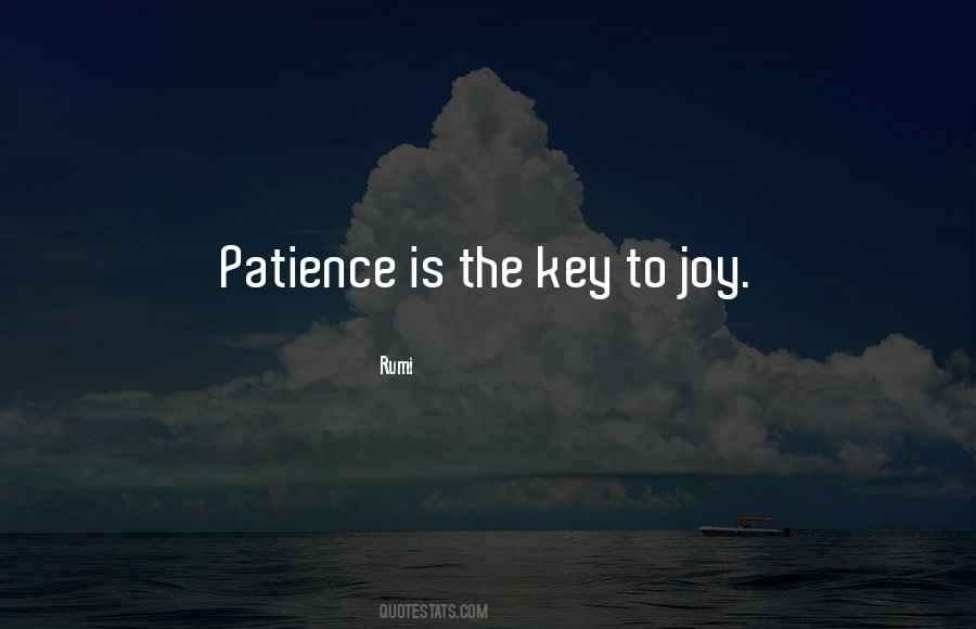 Patience Is The Key Quotes #926210