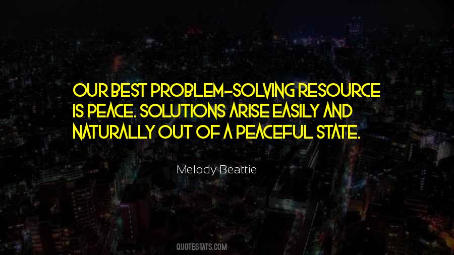 Peaceful Solutions Quotes #87357