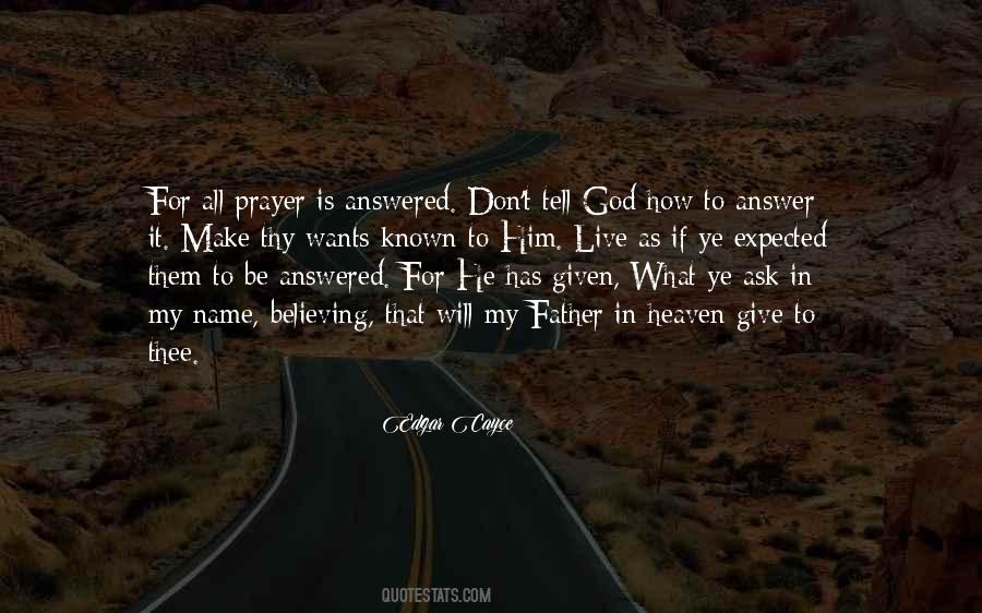 Prayer Answer Quotes #997711