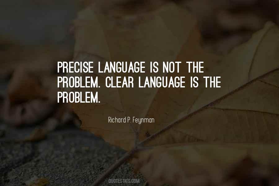 Precise Language Quotes #736683