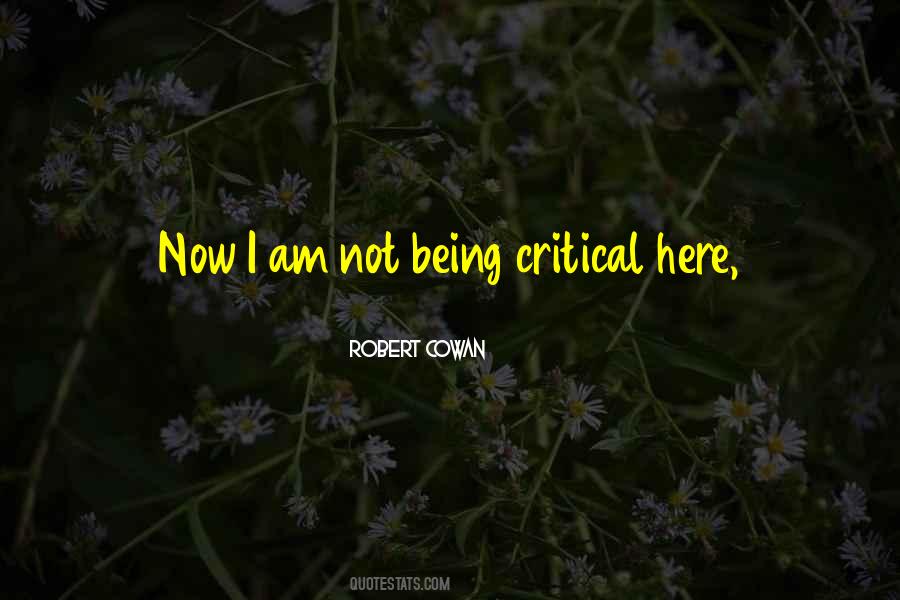 Quotes About Being Critical #1273902