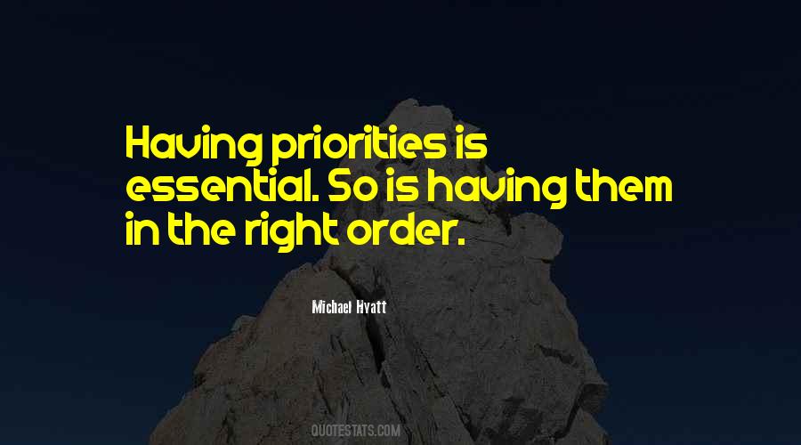 Priorities In Order Quotes #1694086