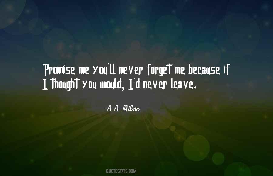 Promise You'll Never Leave Me Quotes #520816