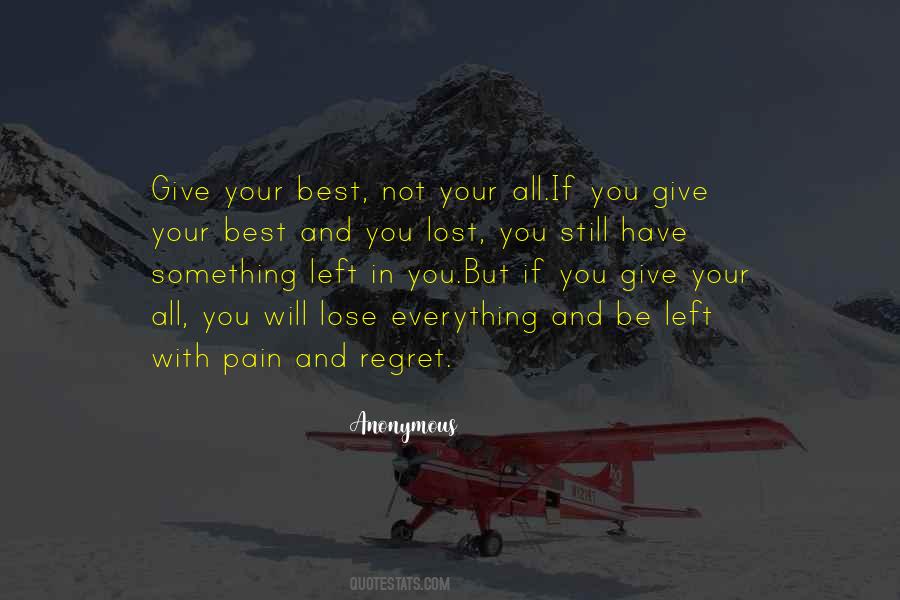 Regret And Pain Quotes #462333