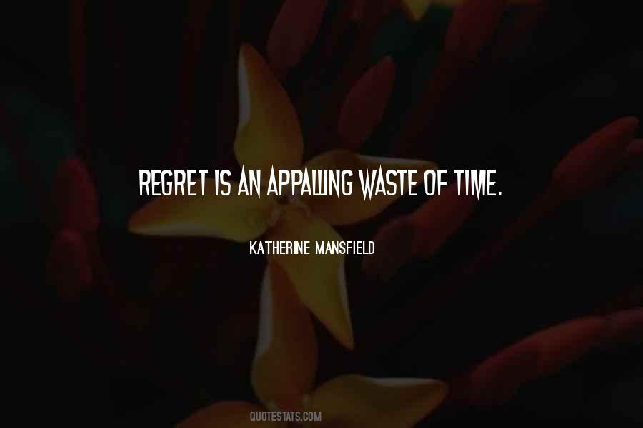 Regret Wasting Time Quotes #843341