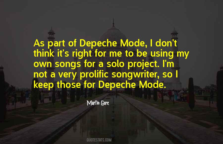 Quotes About Depeche Mode #965118