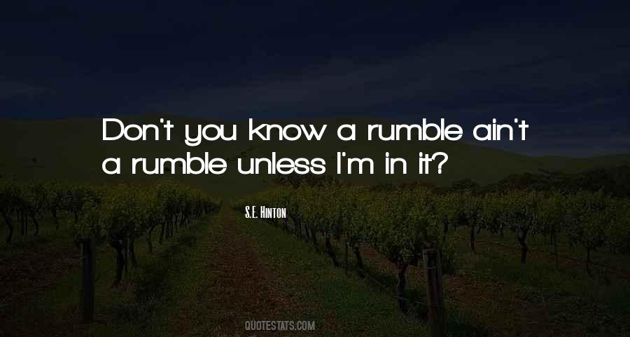 Rumble Quotes #867261