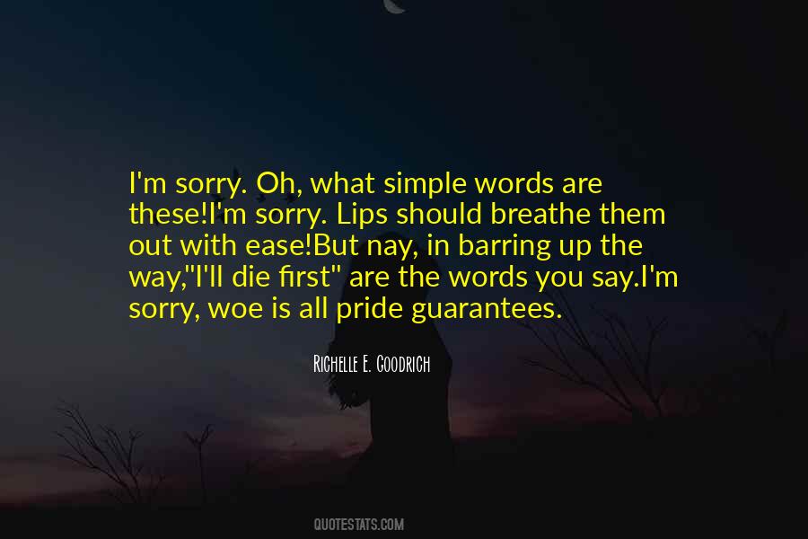 Say You're Sorry Quotes #74184