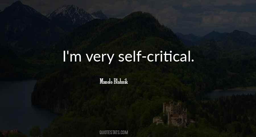 Self Critical Quotes #317096