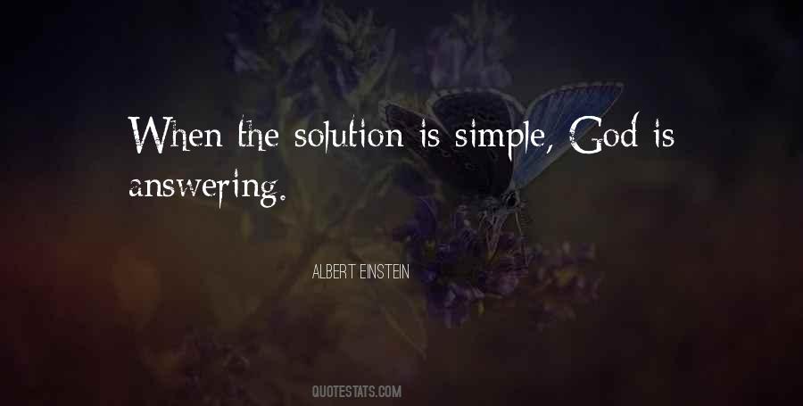 Simple Solution Quotes #725835