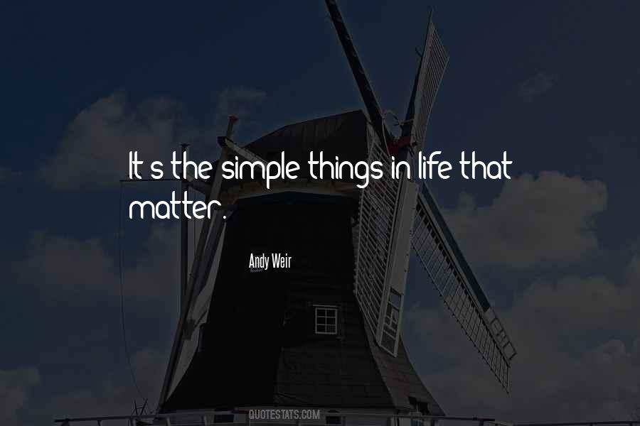 Simple Things That Matter Quotes #296412