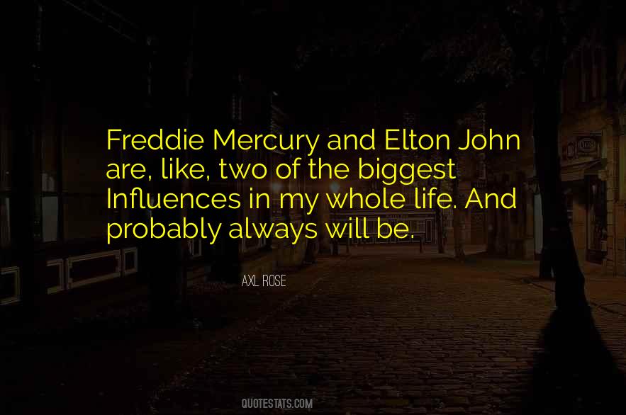 Quotes About Freddie Mercury #502439
