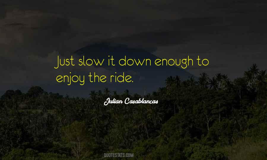 Slow Down And Enjoy The Ride Quotes #652431