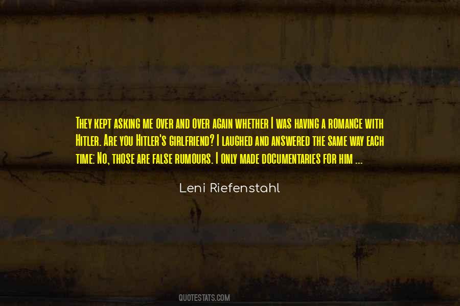 Quotes About Leni Riefenstahl #1822536